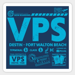 Vintage Destin Fort Walton Beach VPS Airport Code Travel Day Retro Travel Tag Florida Magnet